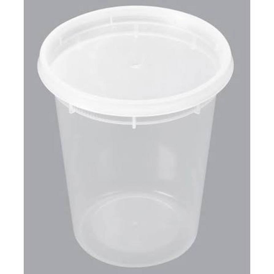 32 oz. Deli Clear Container with Lid, (252/cs)