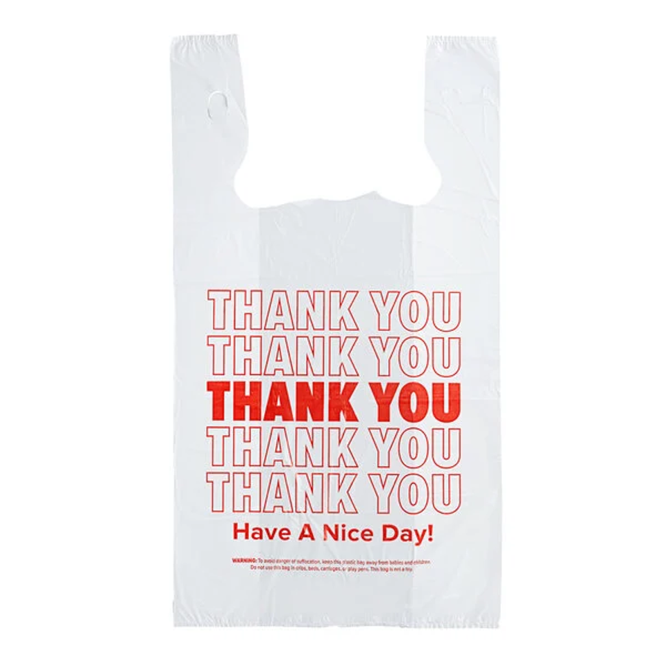 Thank You T-Shirt Bag, 8 x 6 x 16, (700/cs)