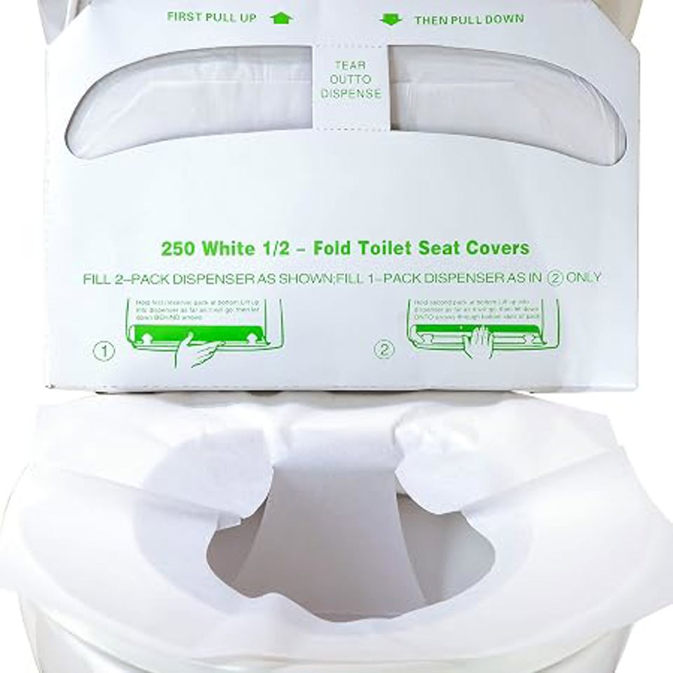 *** Toilet Seat Cover 1/2 Fold 250pk (Small Box)