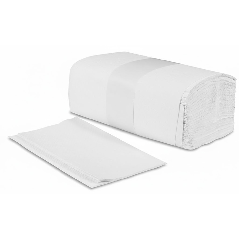 Royalty Earth White Singlefold Towels, 12/334 (4000/cs)