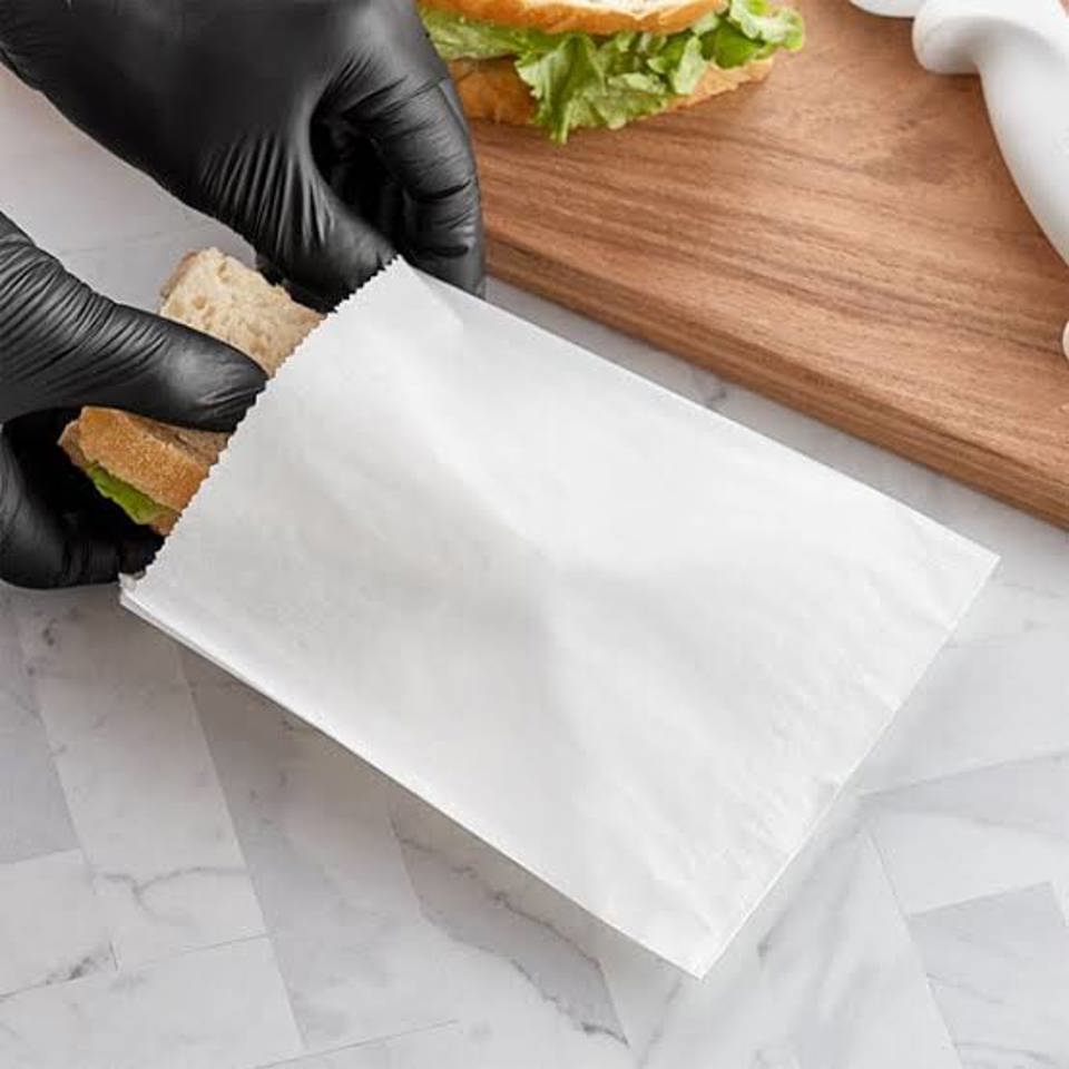 White Sandwich Bags, 6 x 3/4 x 7-1/4", (2000/cs)