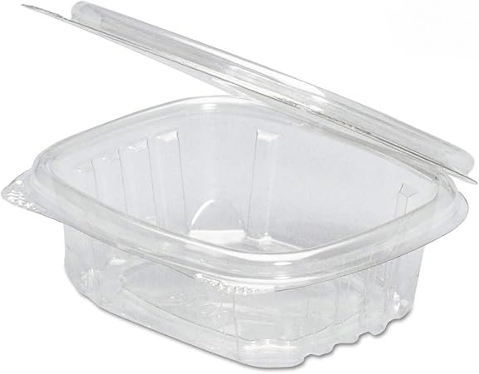 Clear 24 oz. High Dome Hinged Rectangle Container, (200/cs)