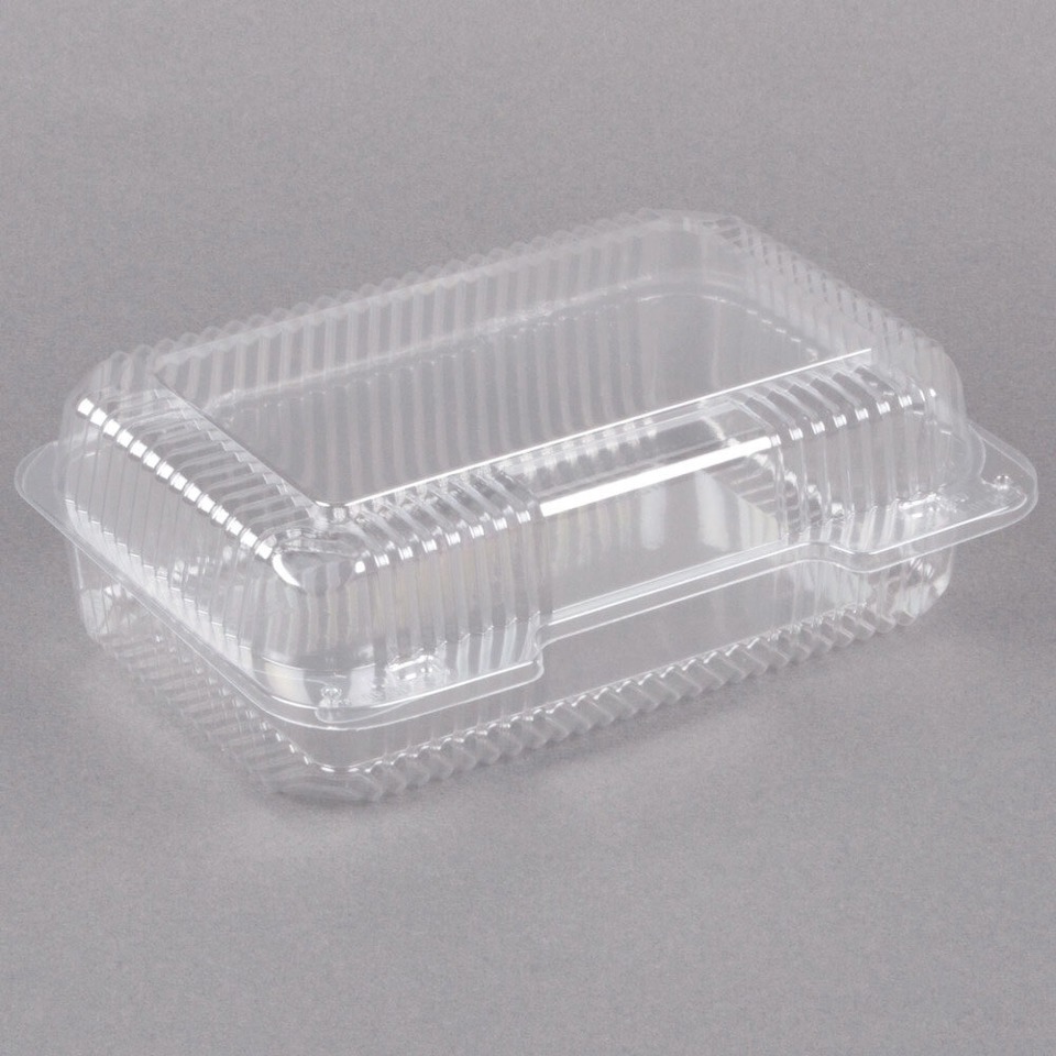 Clear Plastic Hinged Container, 9 x 7 x 3", (250/cs)