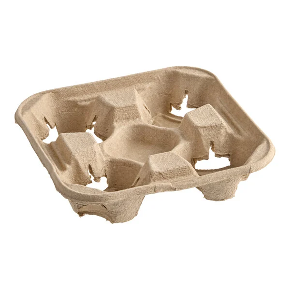 Pulp Fiber 4 Cup Carrier, (300/cs)
