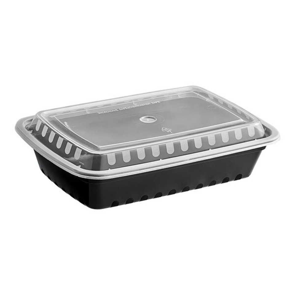 RE-28 28oz Rectangle Food Container, Microwaveable, (150/cs)