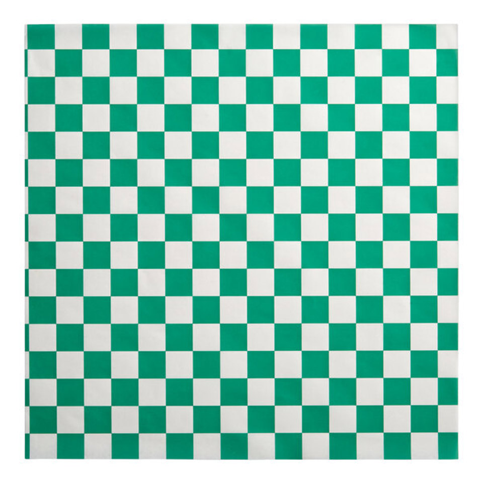 12in x 12in Green Checkered Wrap Paper, (1000/cs)