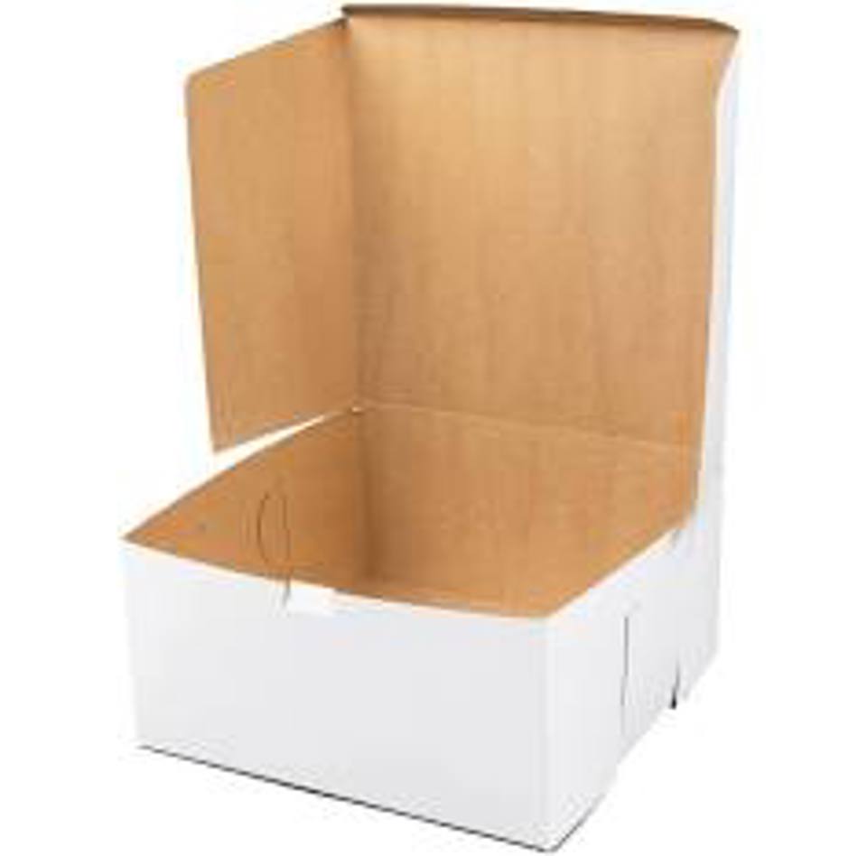 White Cake Box, 10 x 10 x 4", (100/cs)