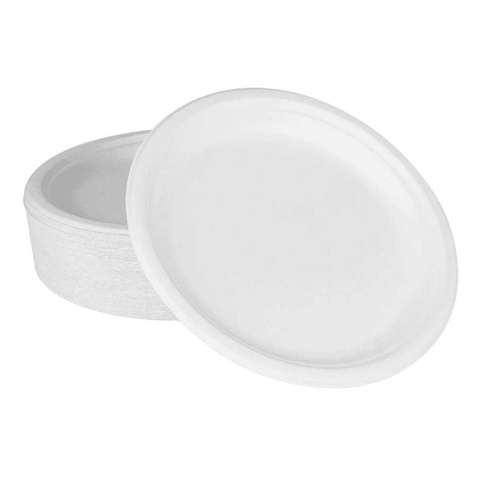 Earth 10'' Molded Fiber Round Plates, PFAS Free, White, (500/cs)