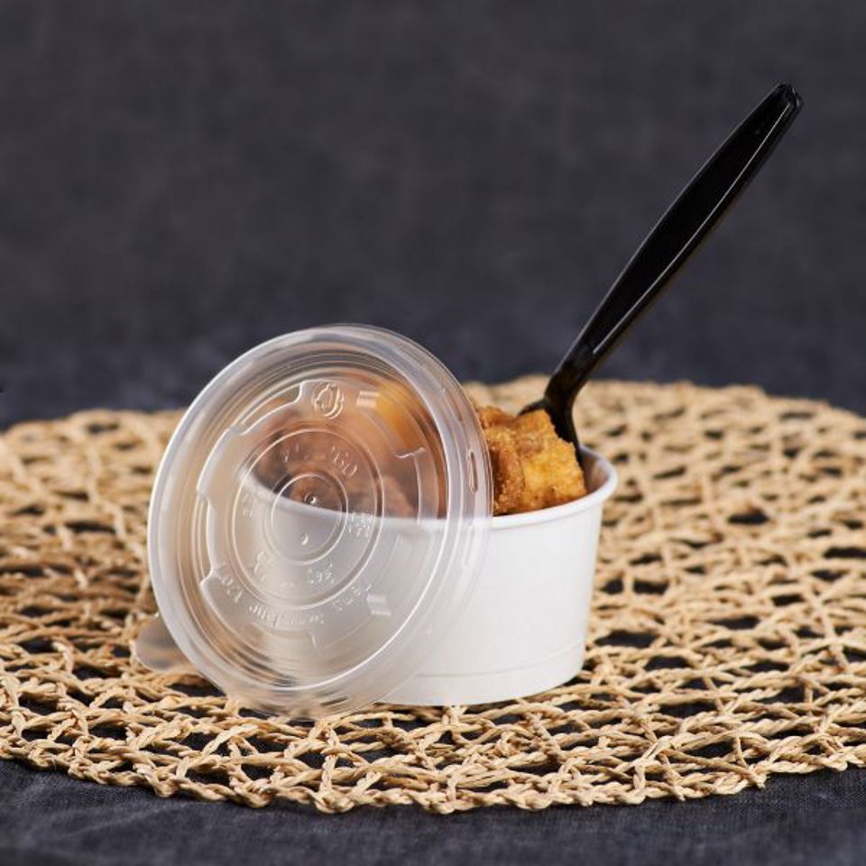 Karat PP Vented Flat Lid For 8oz Paper Food Container, 95mm, (1000/cs)
