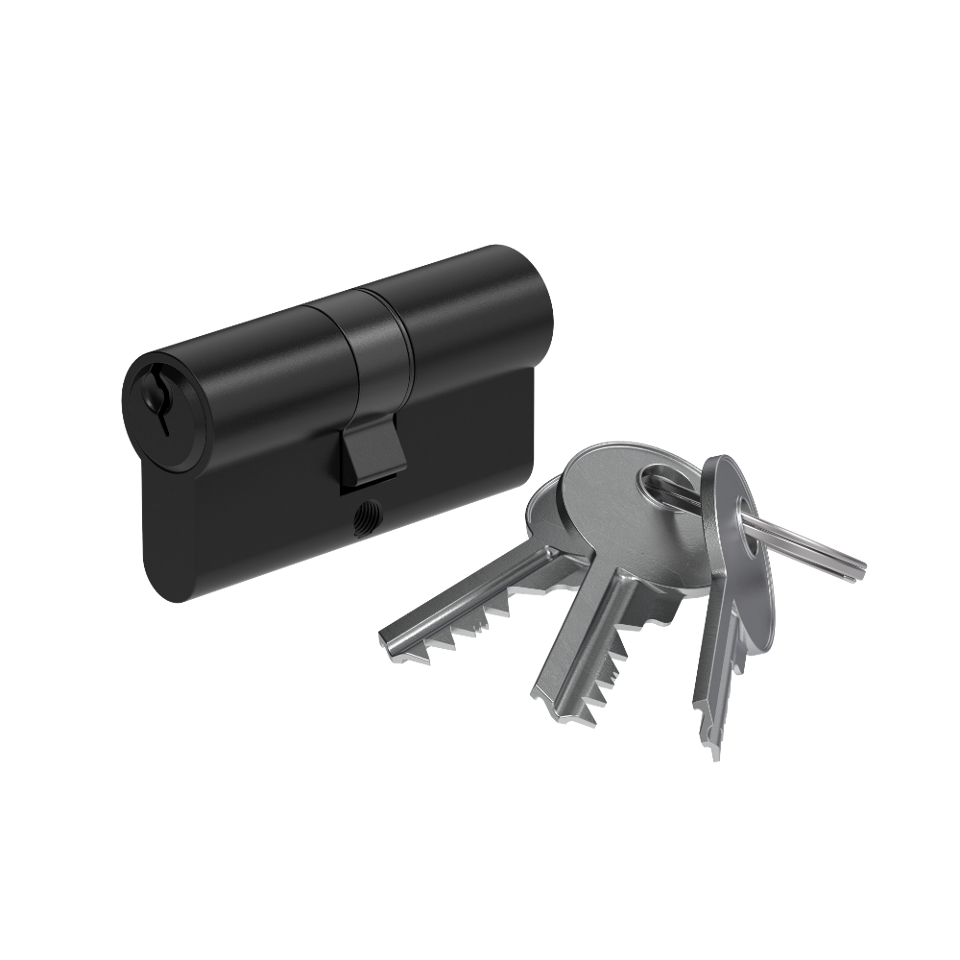 Mortise EUR Cylinder Key/Key 60mm Black