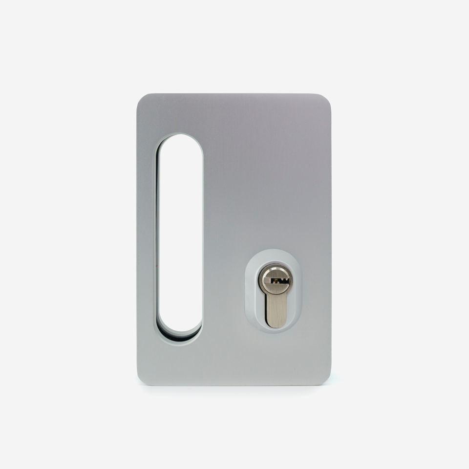 EUR Center Lock with Hook Bolt - Satin Anodized