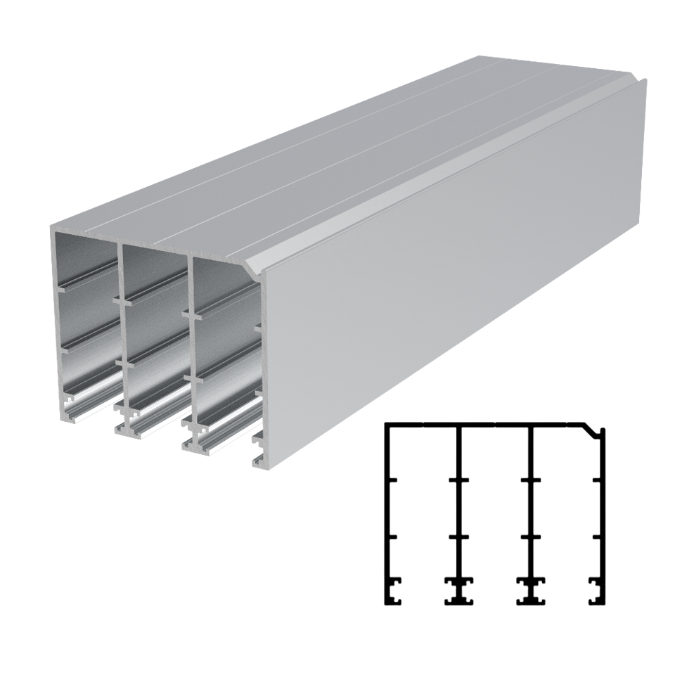 SGL-1116 Top Guide Profile 236" Stock Length - Satin Anodized