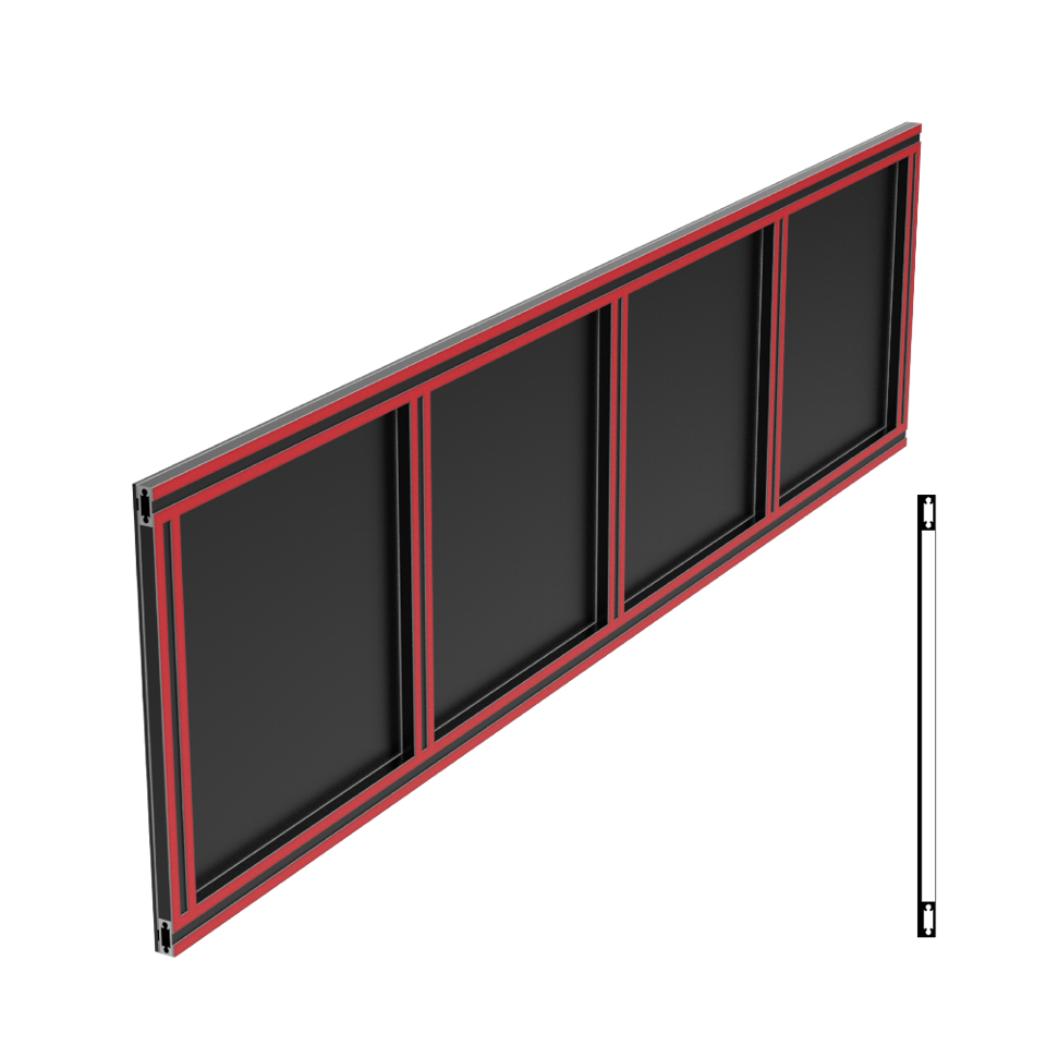 Kick Plates Set of 2 pcs for KOMPAS SLIM Door - Black