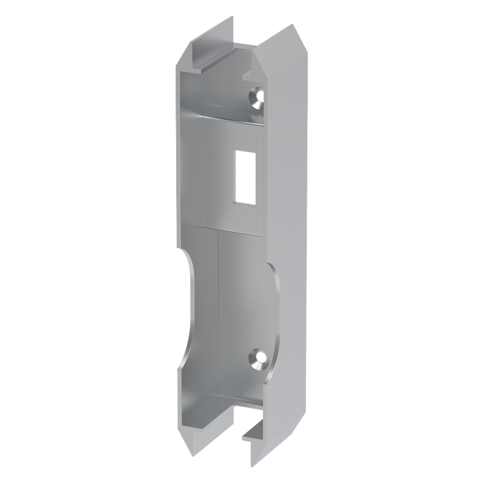 EUR Center Lock Wall Strike - Satin Anodized