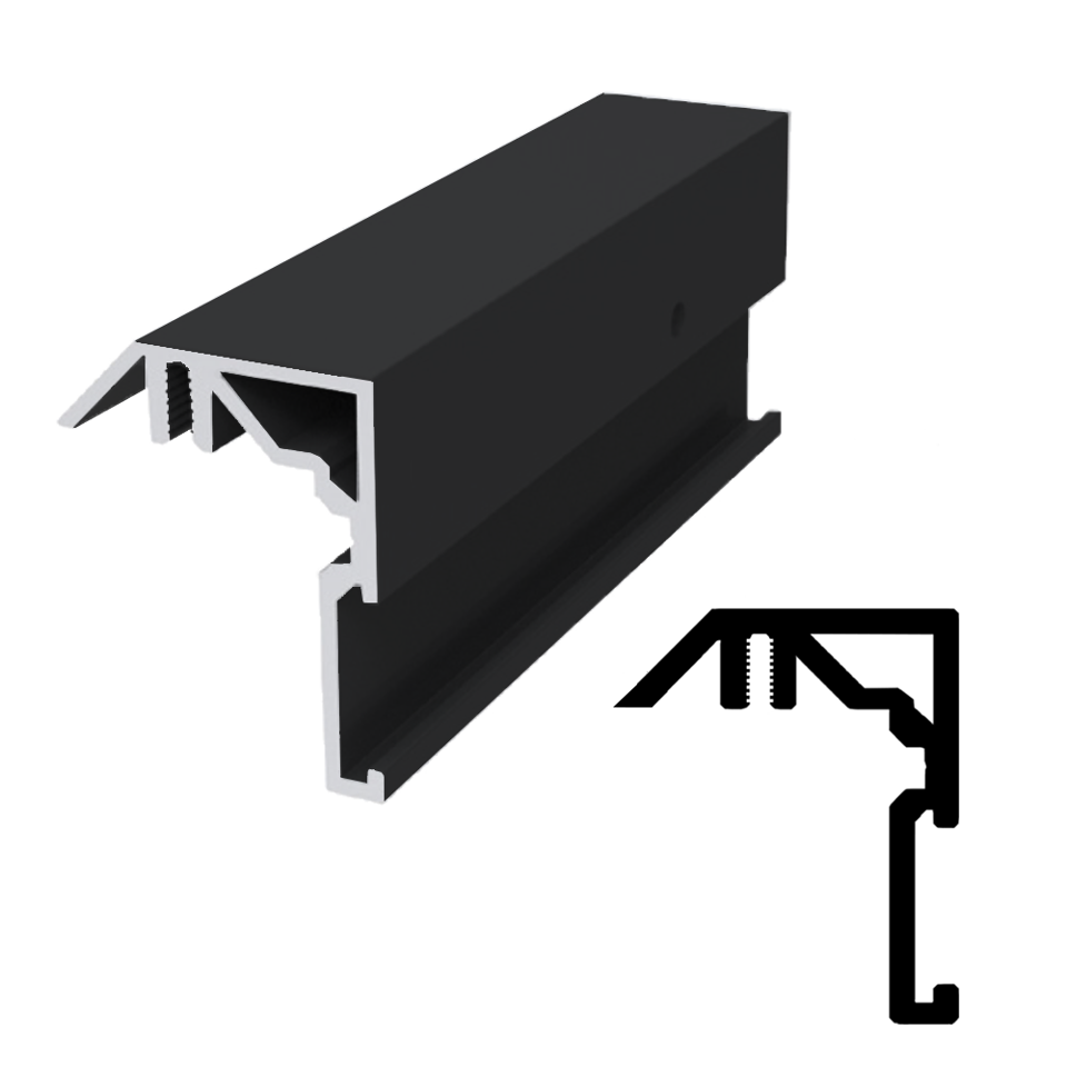 Wall Mounting Rail XL - 157" Stock Length (Black Matte)