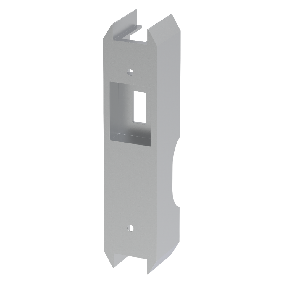 EUR Center Lock Wall Strike - Satin Anodized
