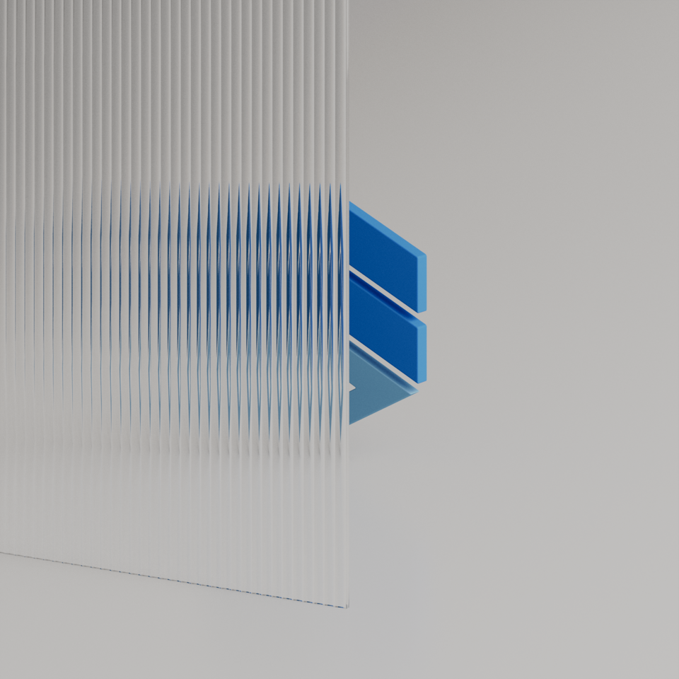 1/4" Reeded Tempered Glass Sample
