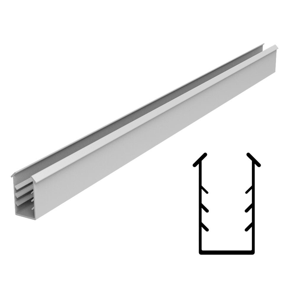 SGL-1116 Profile Gasket 3/8" Glass - 20' Length - Gray