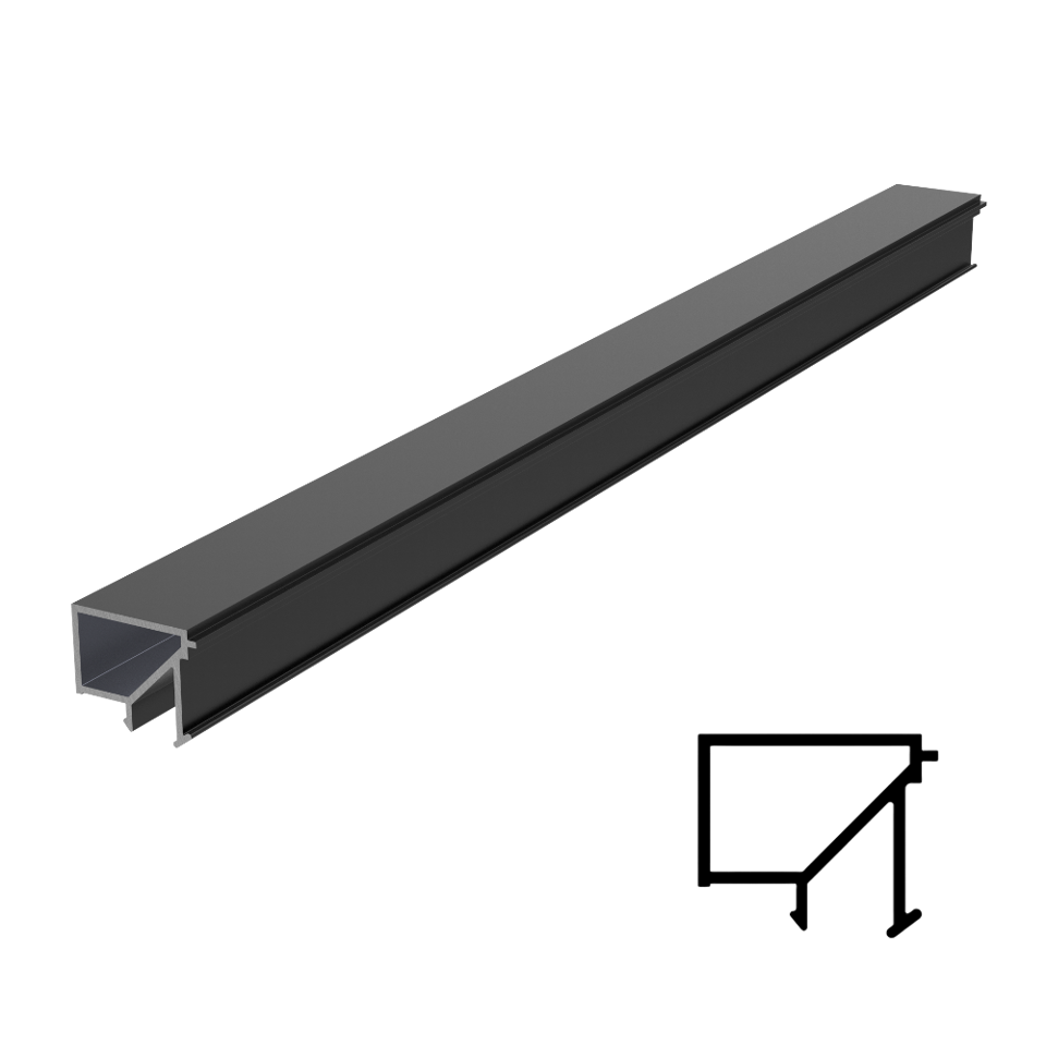 Glazing Bead SET for KOMPAS Aluminum Framed Doors for 3/8″ Glass 267" - Black