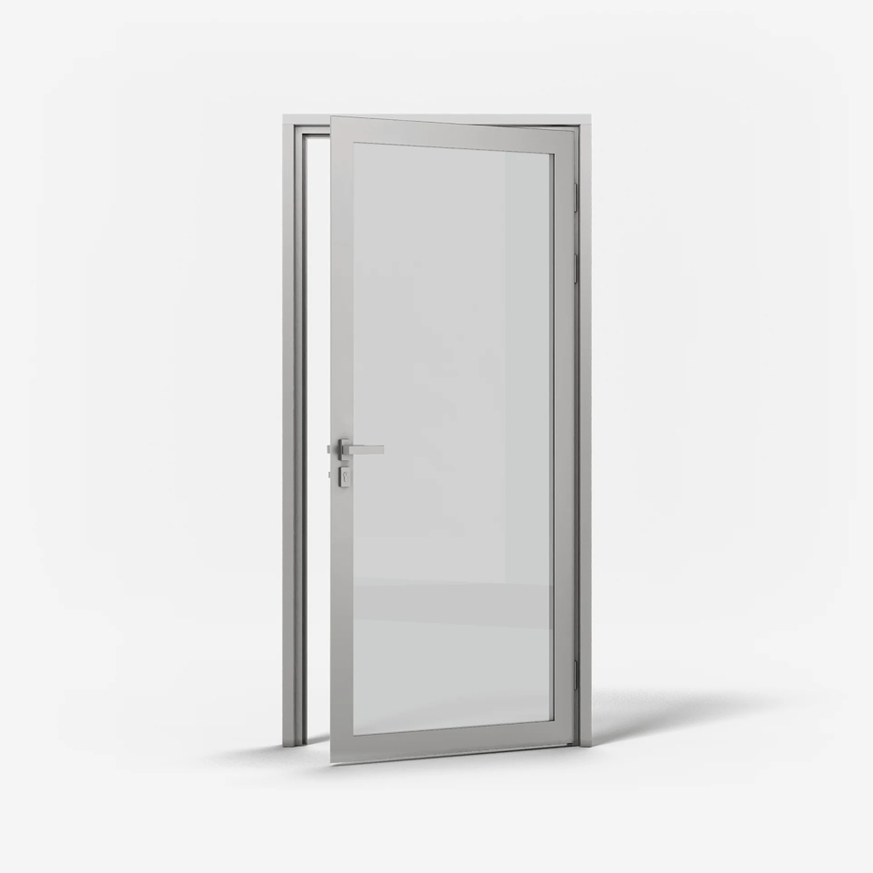 KOMPAS Single Swing Door -  RH Out - Satin Anodized, 37" x 94-1/2"