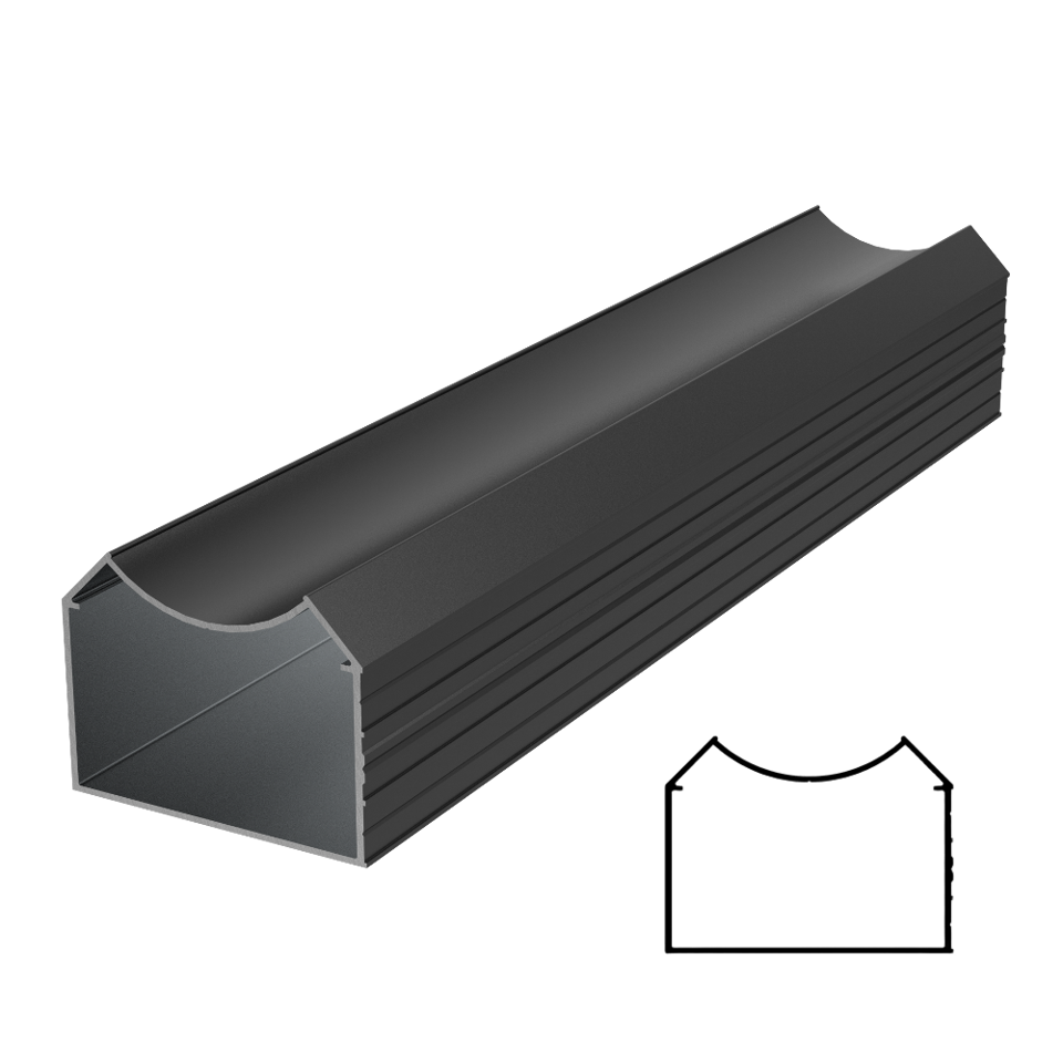 Standard Connecting Aluminum Profile 118" - Black Matte