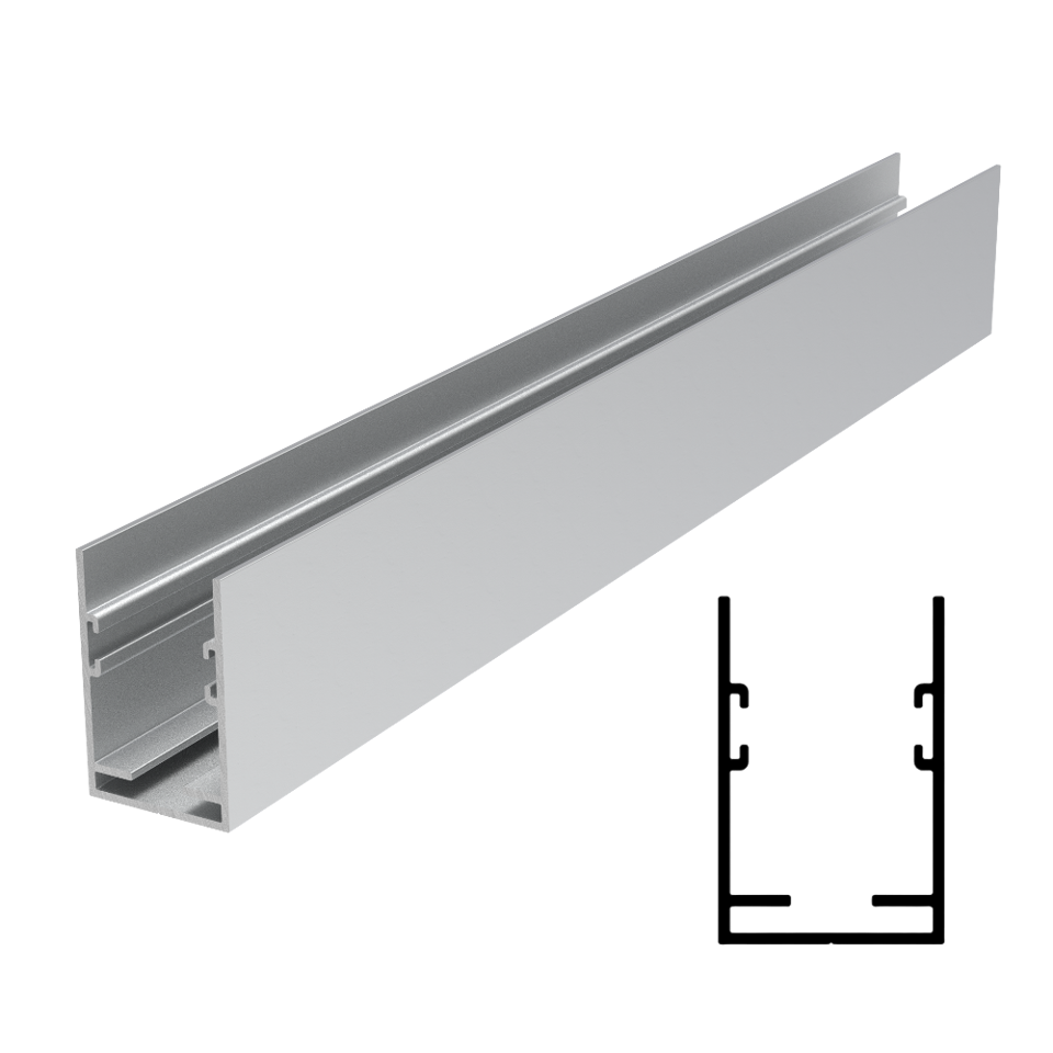 SGL-1116 Wall U-Profile 120" Stock Length - Satin Anodized