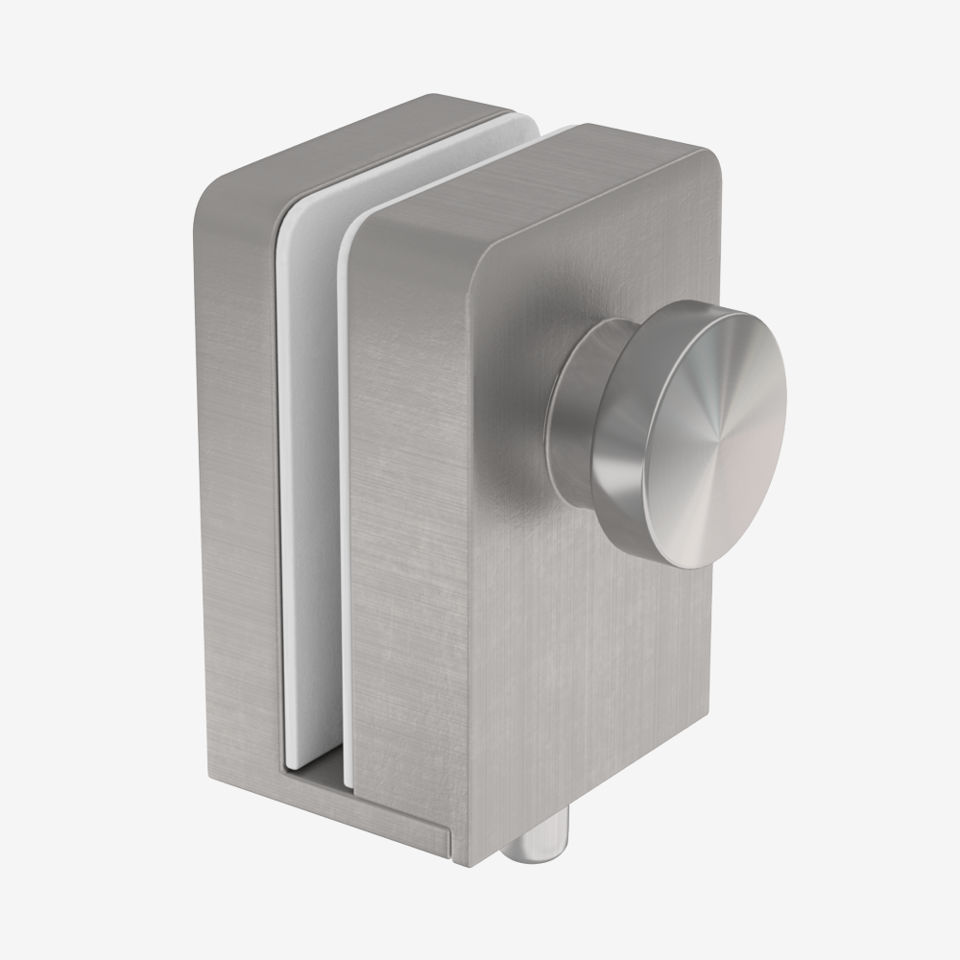 Glass Bottom Mount Thumbturn Lock - Satin Stainless Steel