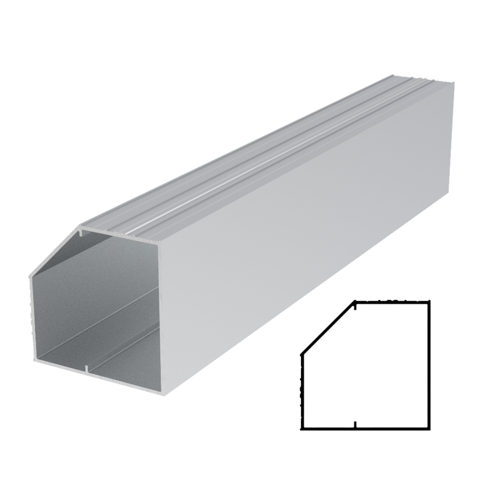 Corner Aluminum Profile 118" - Satin Anodized