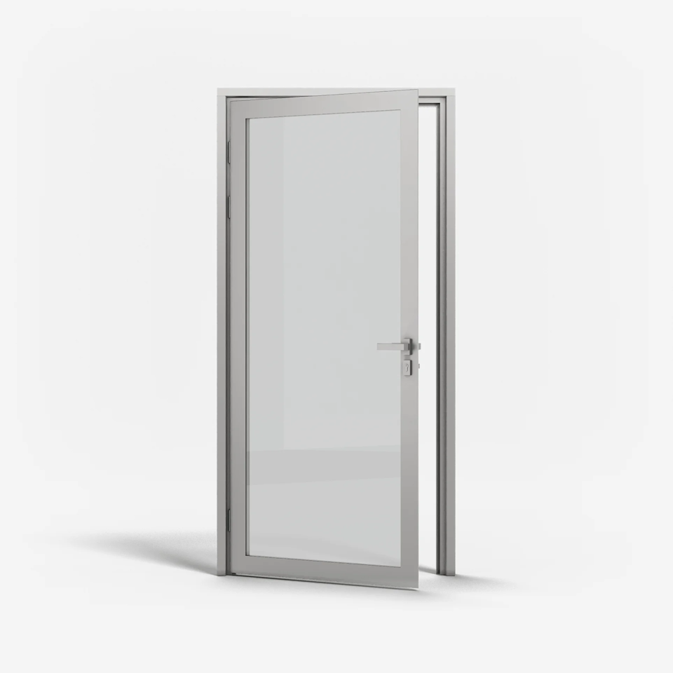 KOMPAS Single Swing Door - LH Out - Satin Anodized, 37" x 94-1/2"