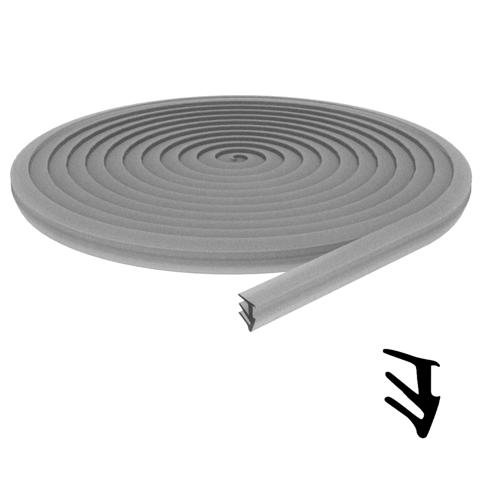 CRL Gray 3/8" Roll-In Glazing Gasket - 100' Roll