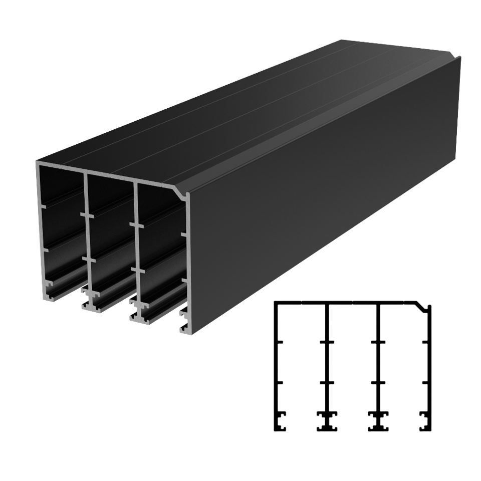 SGL-1116 Top Guide Profile 236" Stock Length - Black Anodized