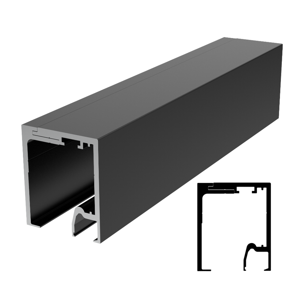 CGS Series Sliding Door and Fixed Panel Top Track C Sample - Black matte