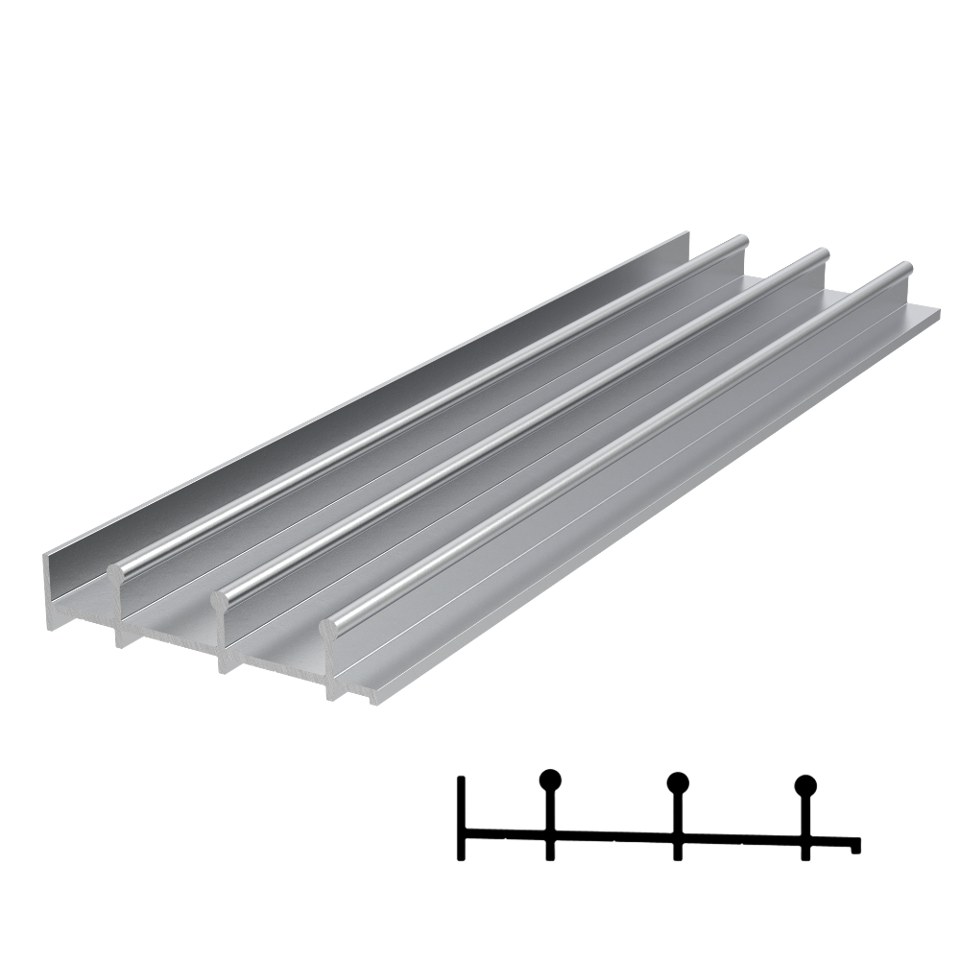 SGL-1116 Bottom Guide Profile 236" Stock Length - Satin Anodized