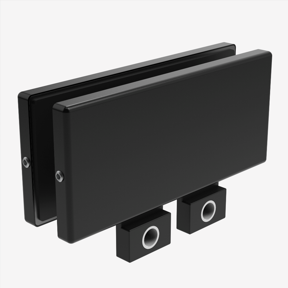 CGS Transom Mounted Connector With Two Reversible Door Stops Black Matte