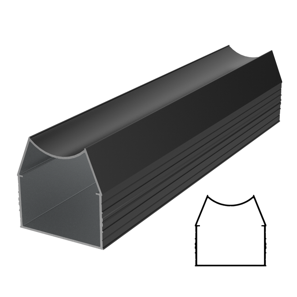 Extended Connecting Aluminum Profile 232" - Black