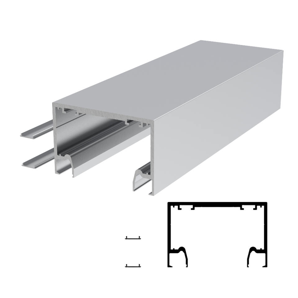 CGS Multisliding Door 157" Top Track H2 - Brushed Nickel