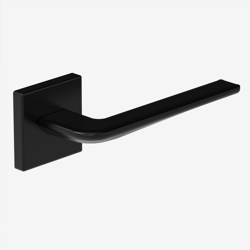 Slim Lever Handset For KOMPAS ULTRA SLIM Framed Doors - Black