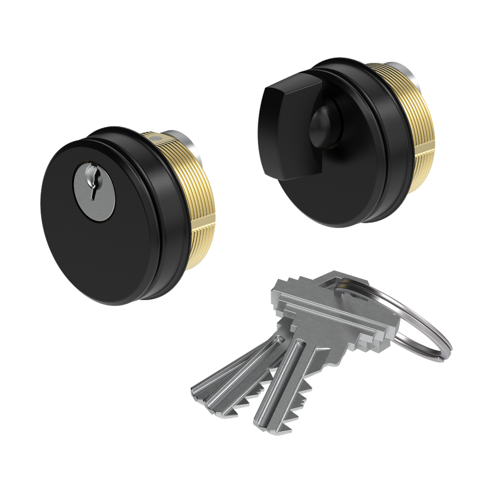 Mortise US Cylinder Key/Thumbturn - Black