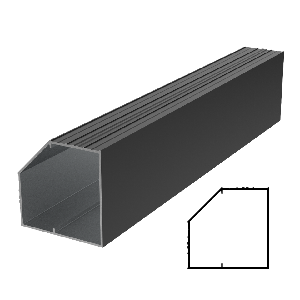 Corner Aluminum Profile 118" - Black Matte
