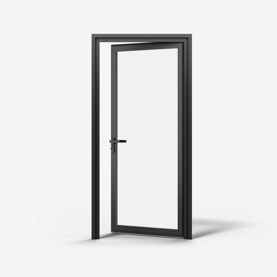 KOMPAS Single Swing Door -  RH In - Black Matte, 36" x 84"