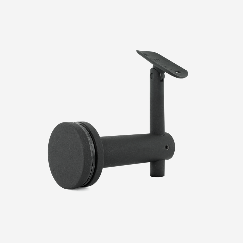 CG Matte Black Glass Mount Bracket with Round Adapter Plate