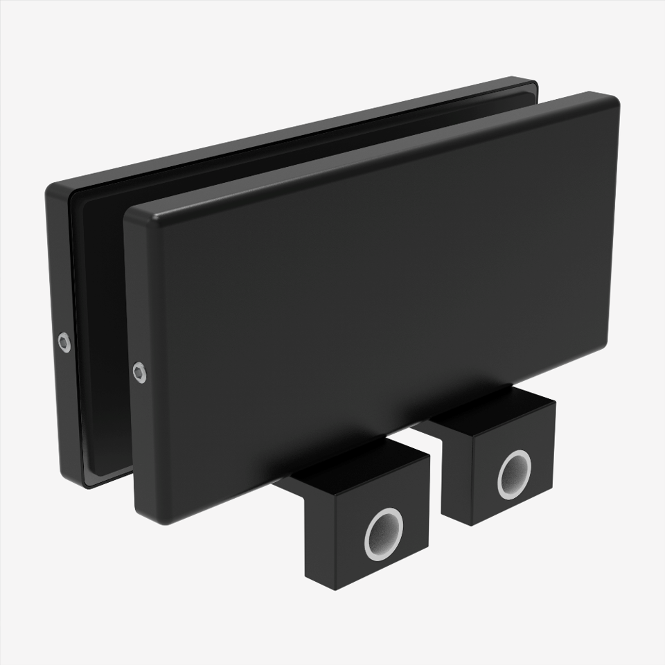 CGF Transom Mounted Connector With Two Reversible Door Stops Black Matte