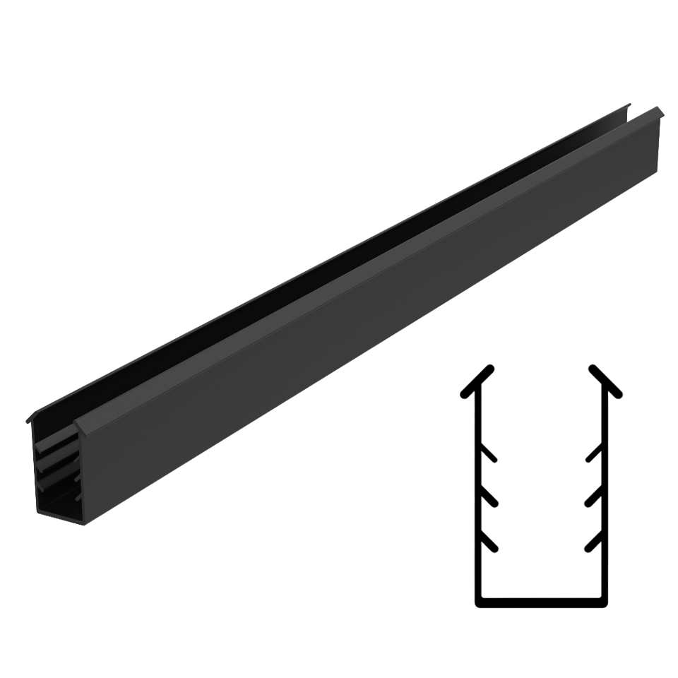 SGL-1116 Profile Gasket 3/8" Glass - 20' Length - Black