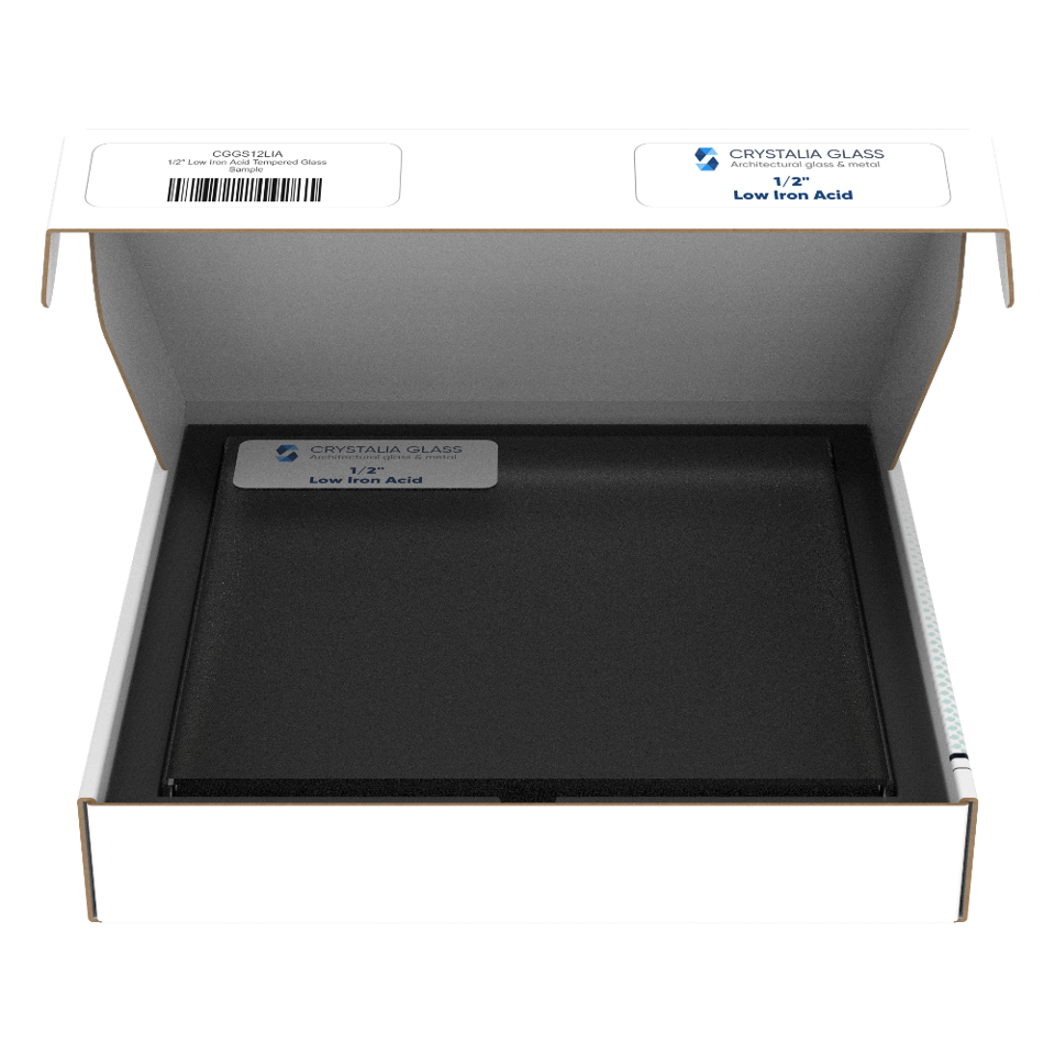 1/2" Low Iron Acid Tempered Glass Sample