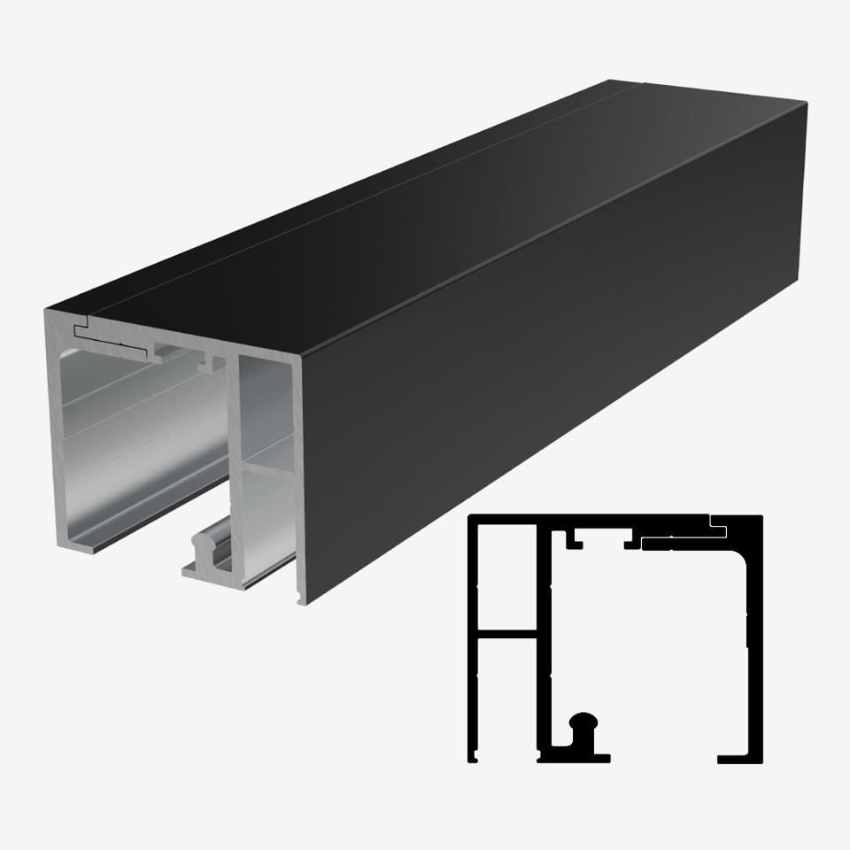 CGF-2 Series Sliding Door 118" Top Track B Kit - Black Matte