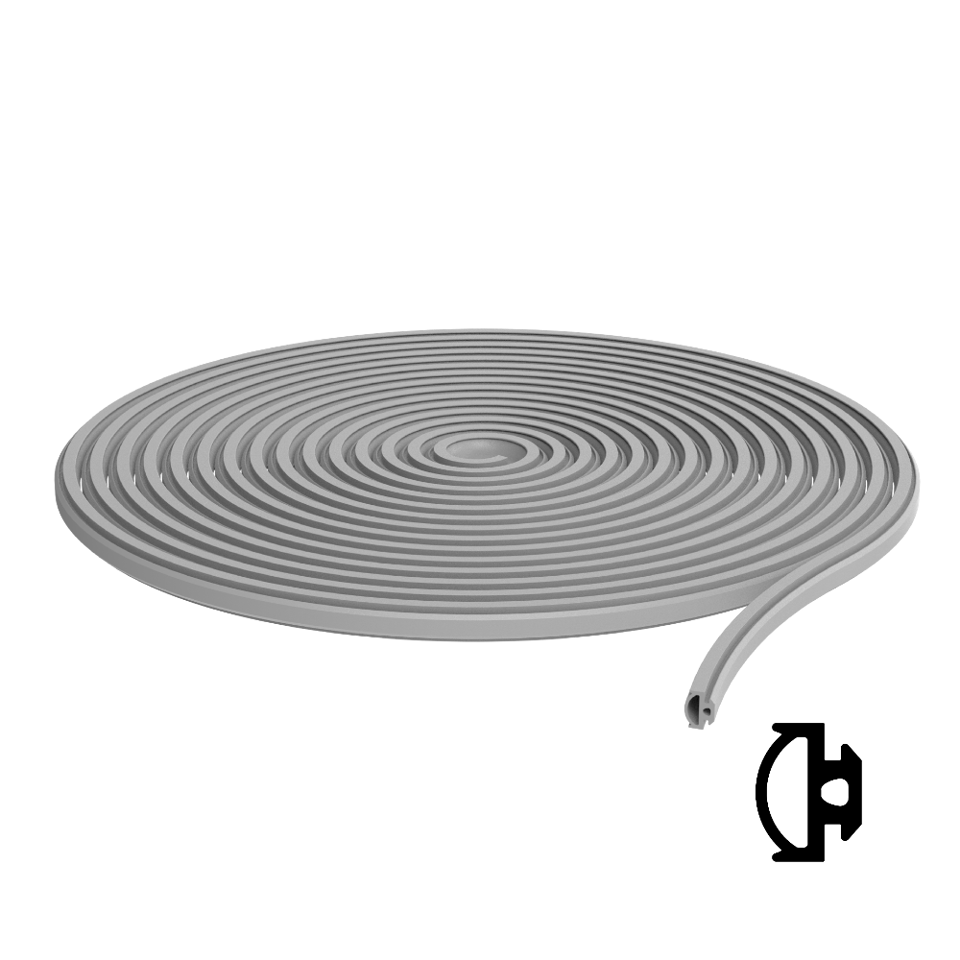 CG Gray 3/8"-1/2" Type 1 Roll-In Glazing Gasket - 100'