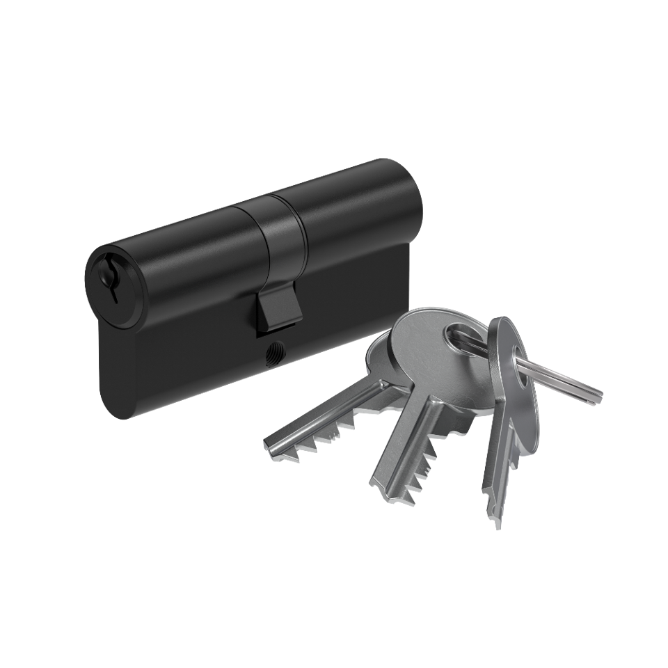 Mortise EUR Cylinder Key/Key 70mm Black
