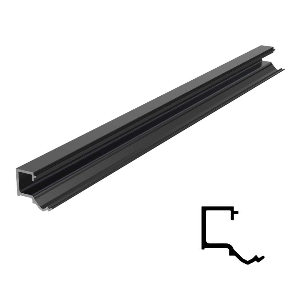 Glazing Bead SET for KOMPAS Aluminum Framed Doors for 5/8″ Glass 267" - Black