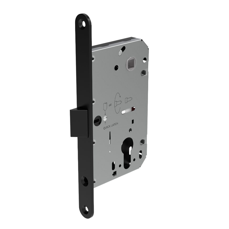 Deadlock (Mortise EUR Cylinder and Handle) - Black