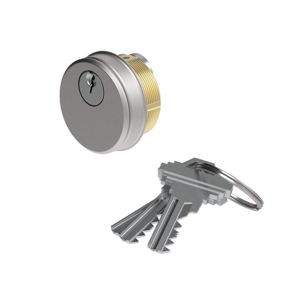 Mortise US Replacement Cylinder Same Key - Satin Anodized